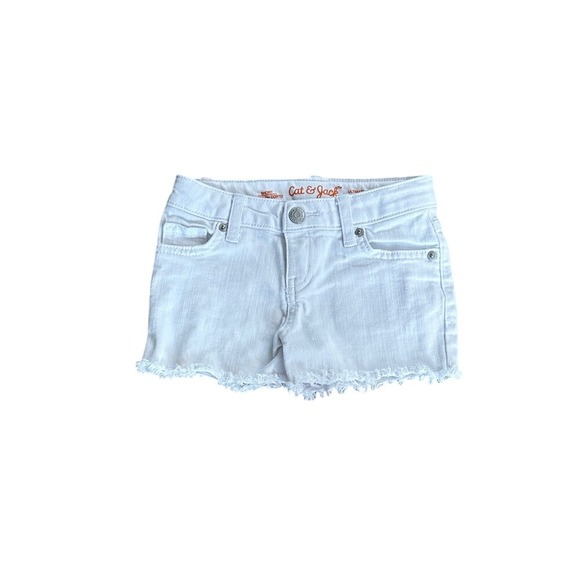 Cat & Jack Other - Cat Jack Girls White Denim Cutoff‎ Shorts Size XS 4 5 Ultimate Stretch